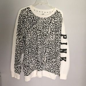 PINK Black and White Sweater Sz L